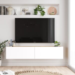 Aven Tv Ünitesi Tv Sehpası Kapaklı 140cm Çam-Beyaz AVE10-AW