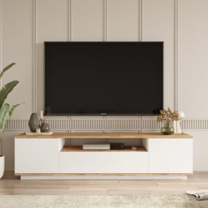 Aven Tv Ünitesi Tv Sehpası Kapaklı 180cm Çam-Beyaz AVE7-AW